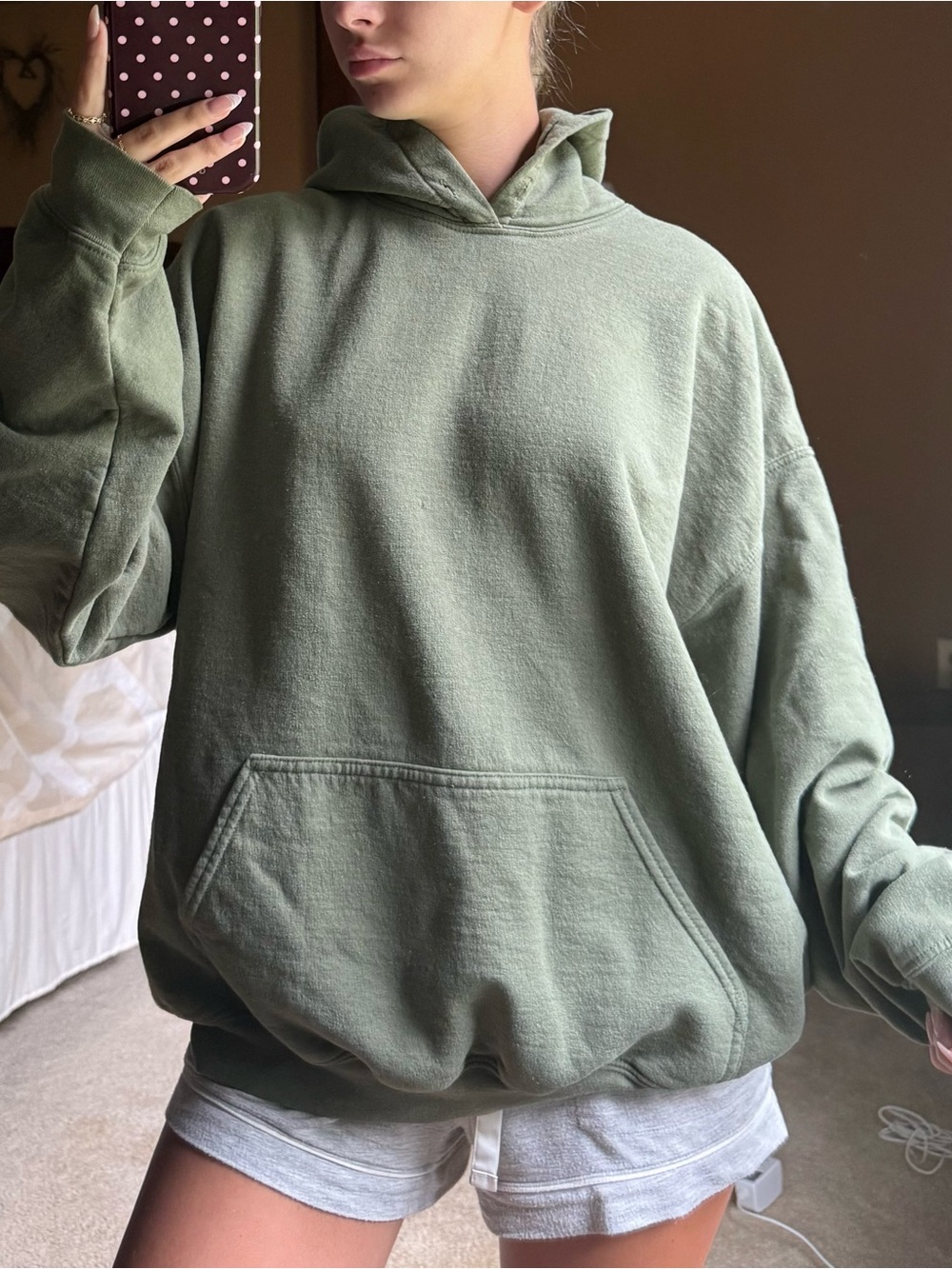 Gildan Olive Green Women's Oversized Pullover Hoodie